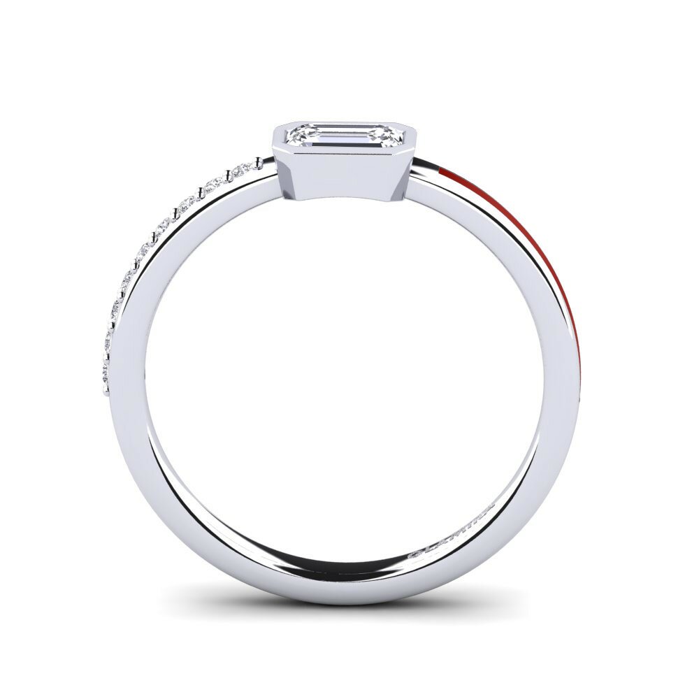 Argent Blanc Bague de fiançailles Nymbre