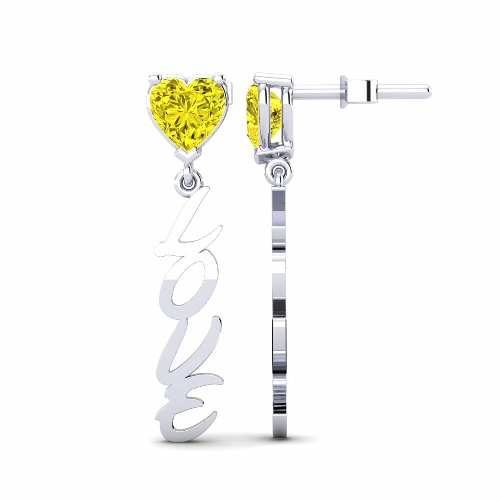 Diamante Amarillo Pendiente de mujer Oak