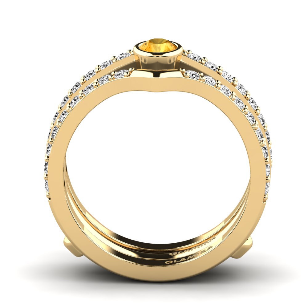Citrine Ring Oarw SET