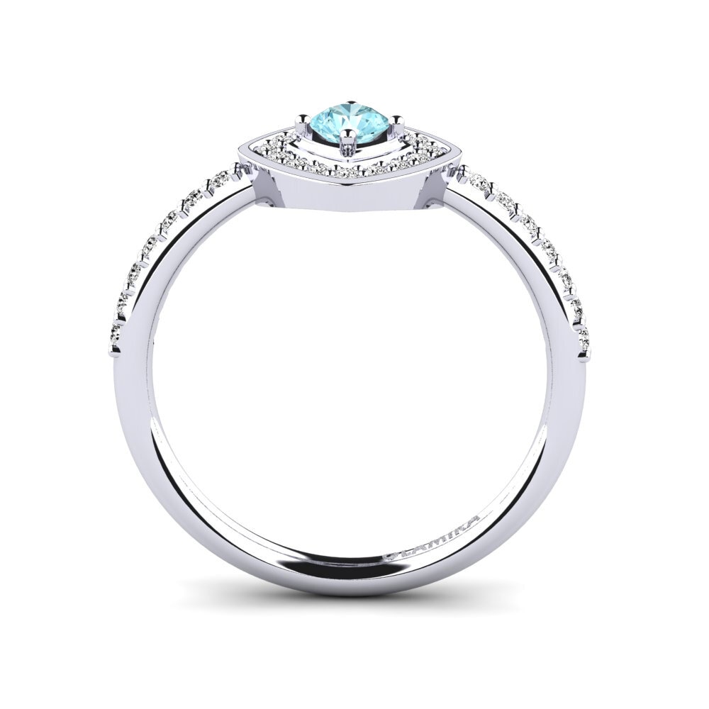 Aquamarine Engagement Ring Oblique