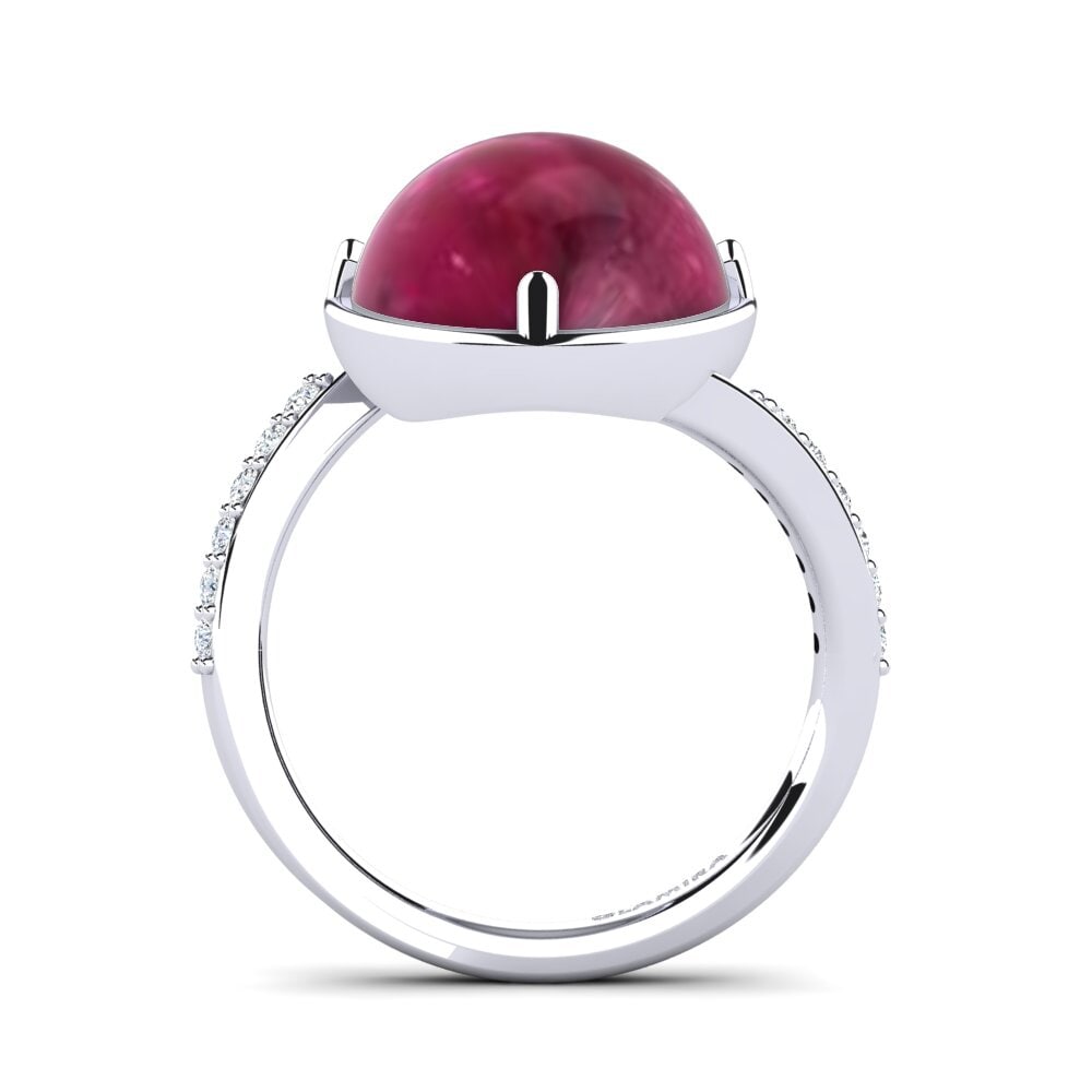 950 Platinum Cabochon Ruby Ring Octaves
