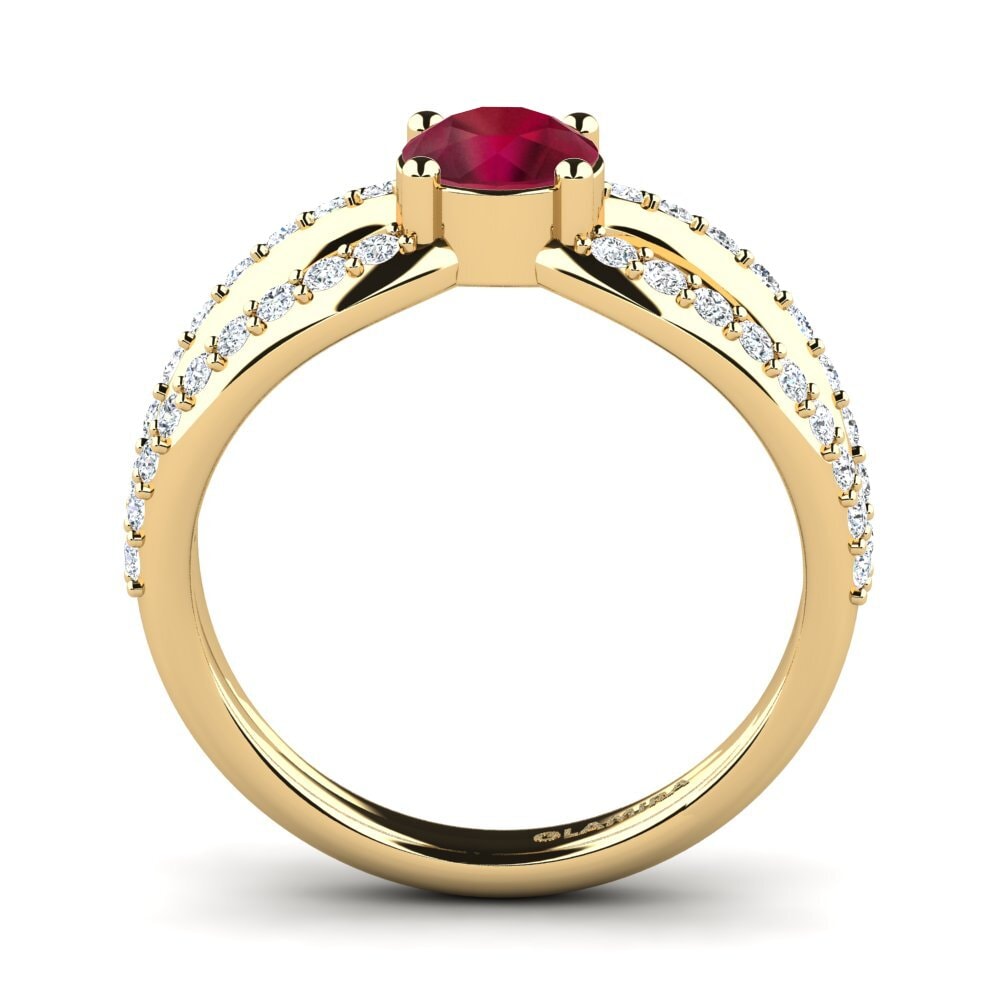 14ct Yellow Gold Ruby Women's Ring Odinga