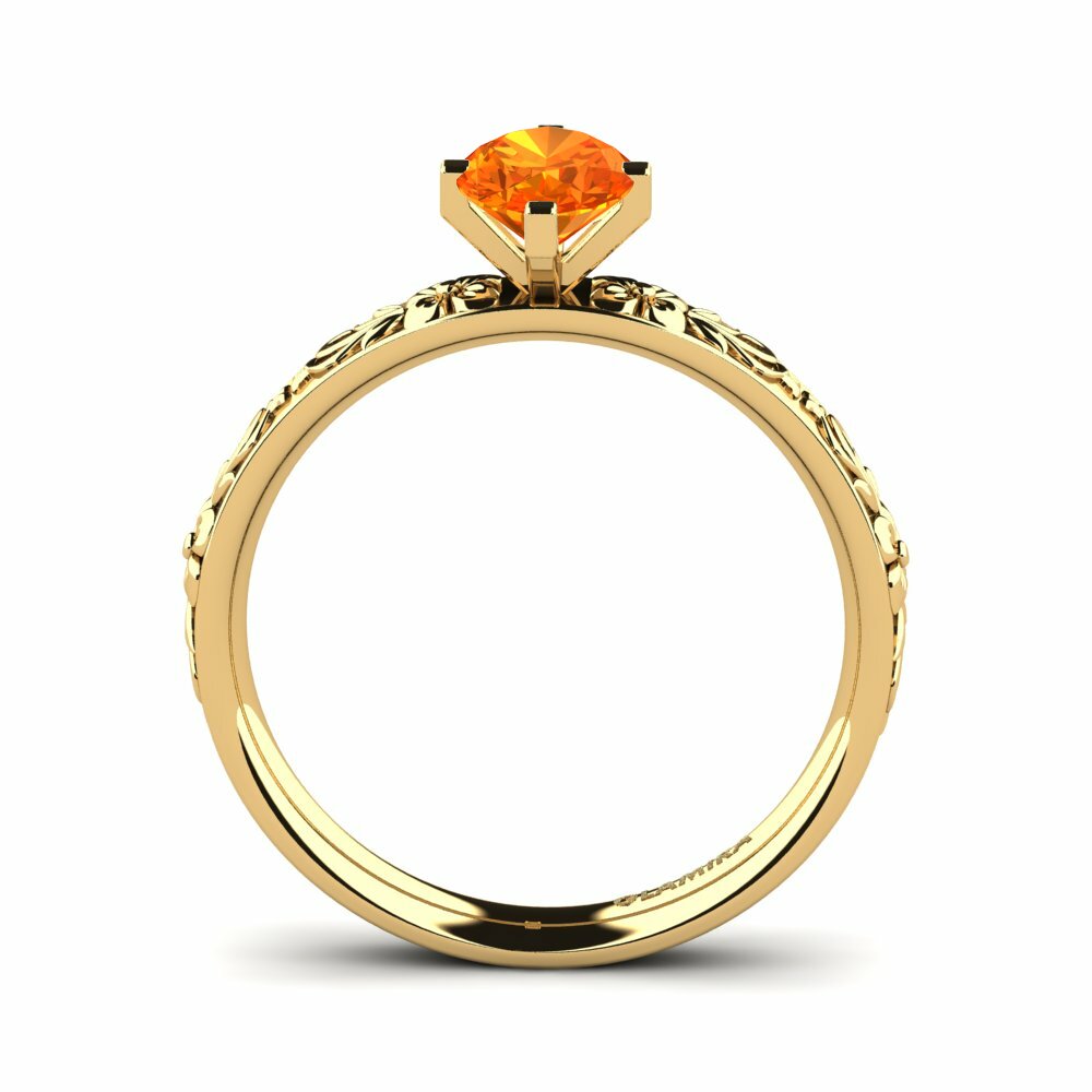 Orange Sapphire Engagement Ring Oectra