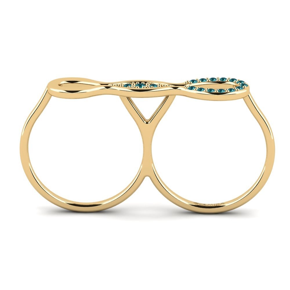 Diamante Azul Anel Oganis