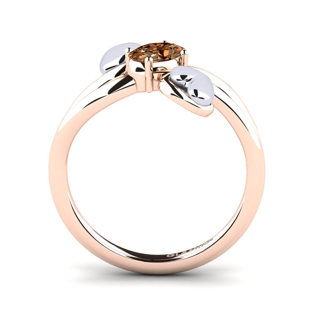 Ovalado Diamante café Anillo Ohte
