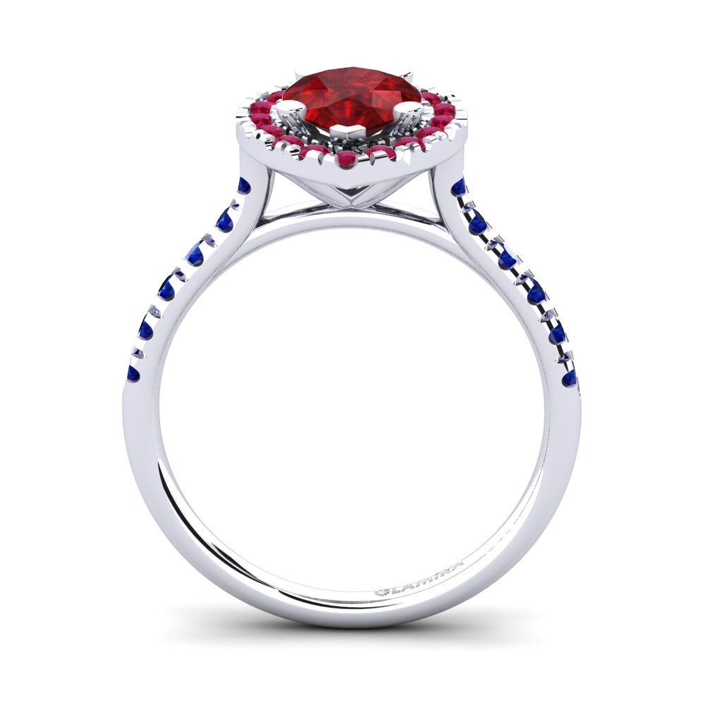 Ruby (Lab Created) Engagement Ring Oiffe