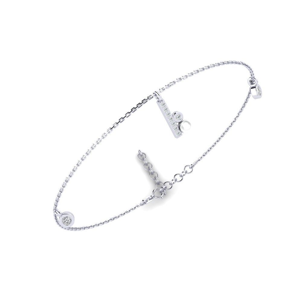 950 Platinum Zirconia Women's Bracelet Okoma