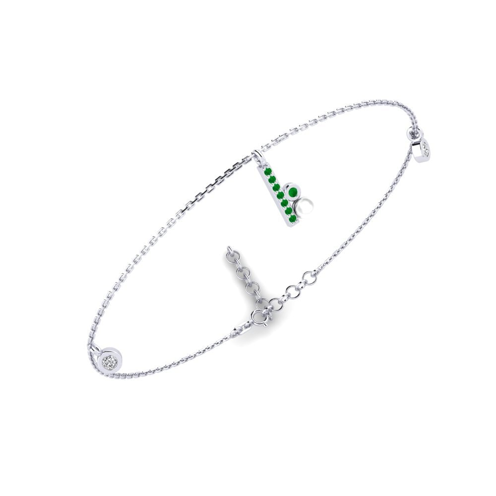 950 Platinum Emerald Women's Bracelet Okoma
