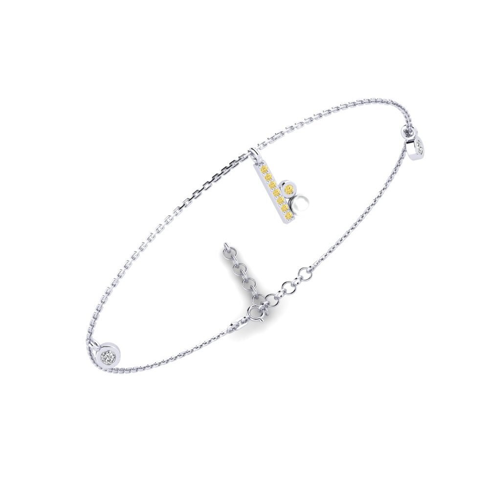 950 Platinum Yellow Diamond Women's Bracelet Okoma