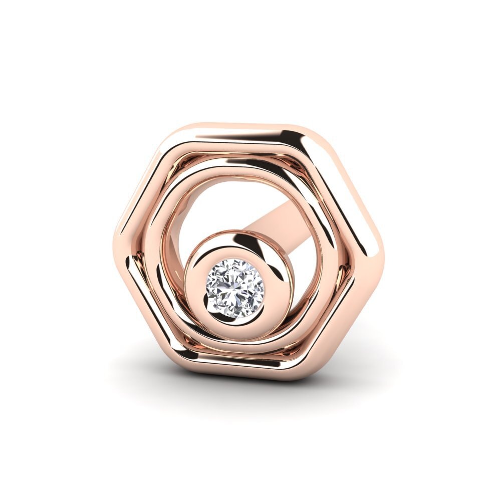 Achetez GLAMIRA Piercing Nez Oktahiz en Or rose 375 Diamant 0.006 ...