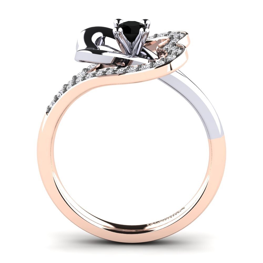 Black Diamond Engagement Ring Olevia 0.16 crt