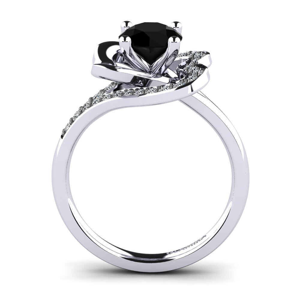 Black Diamond Engagement Ring Olevia 1.0 crt