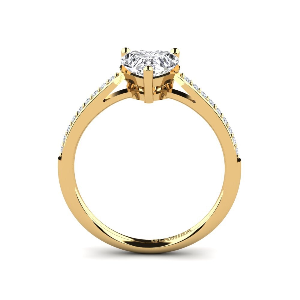 14ct Yellow Gold Diamond Women's Ring Oleysa