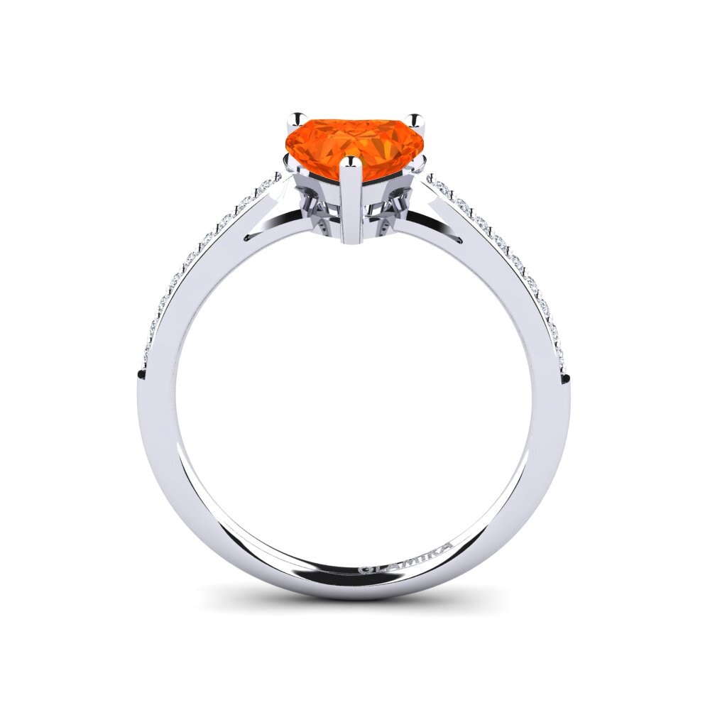 White Silver Fire Opal Women's Ring Oleysa