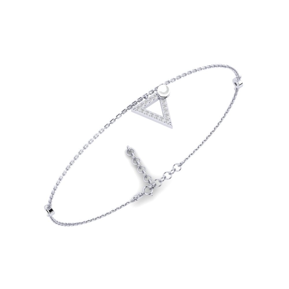 950 Platinum Black Diamond Women's Bracelet Omhlophe