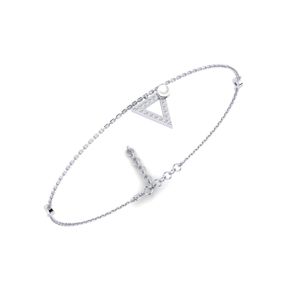 14ct White Gold White sapphire Women's Bracelet Omhlophe