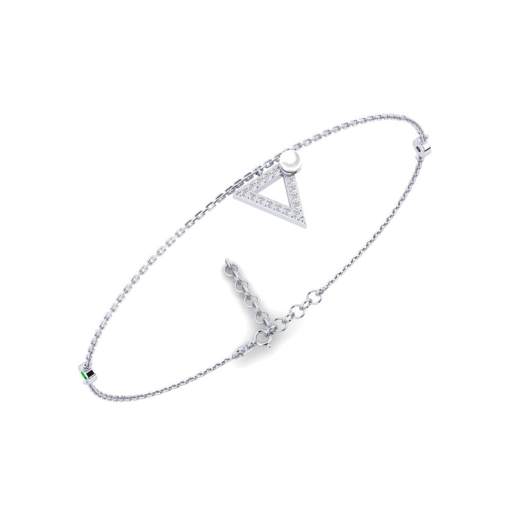 950 Platinum Emerald Women's Bracelet Omhlophe