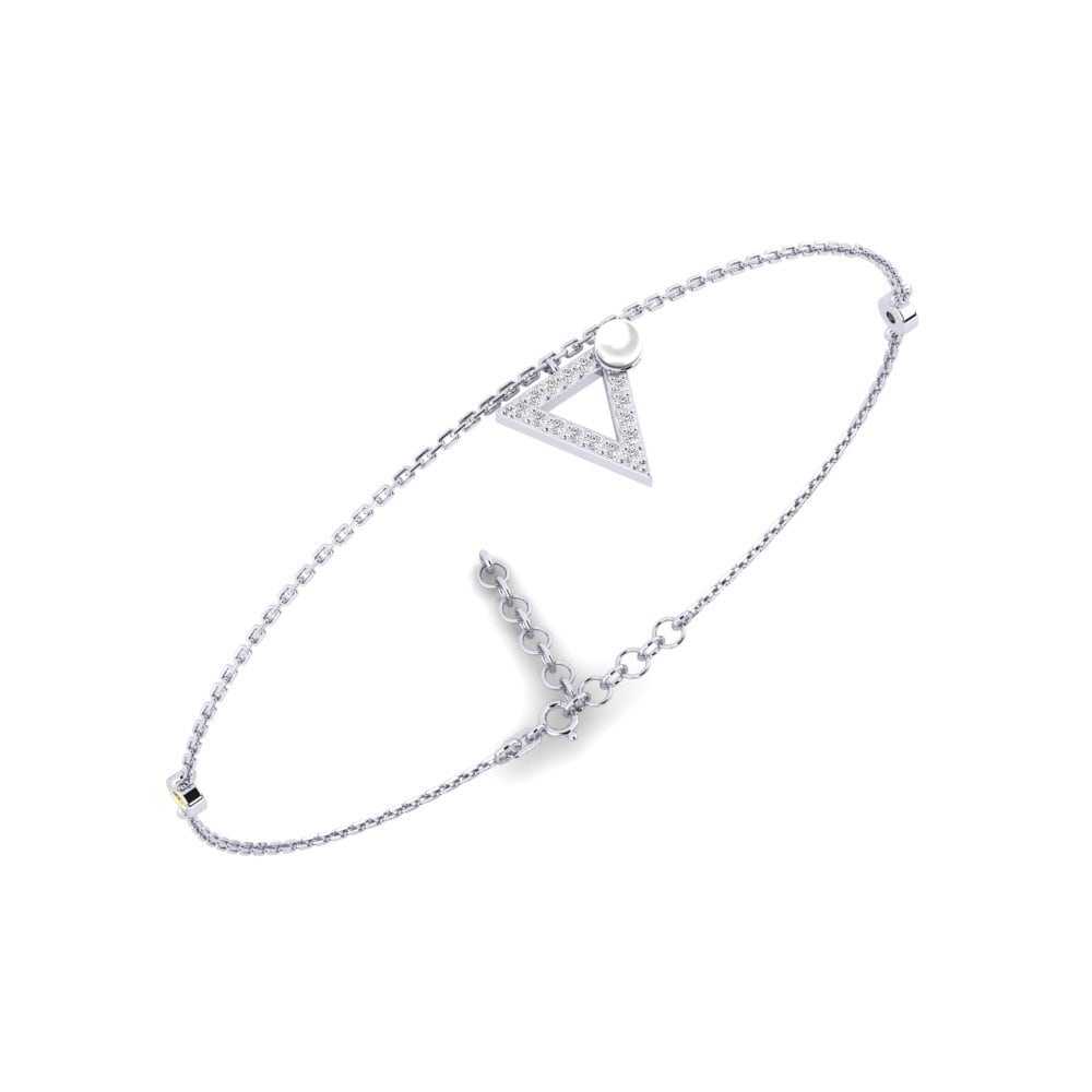 950 Platinum Yellow Diamond Women's Bracelet Omhlophe