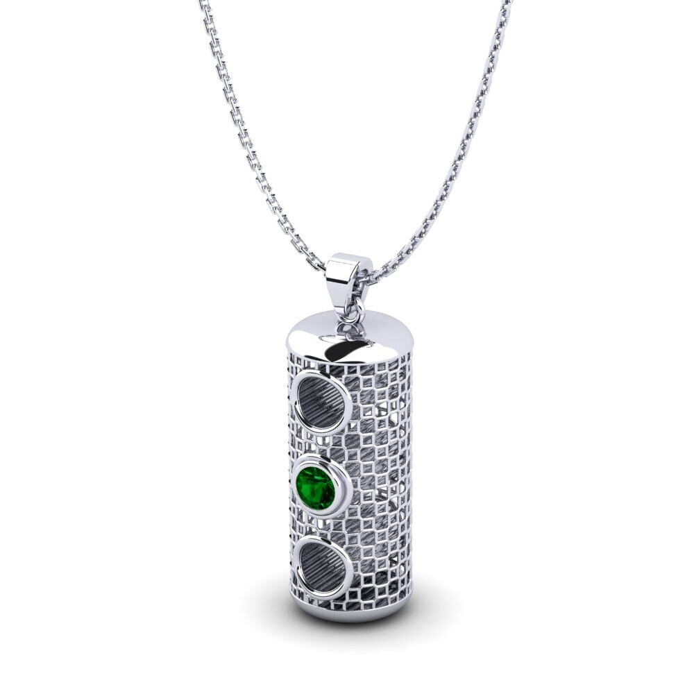 Plata 925 Circonita Verde Colgante de Mujer Omy