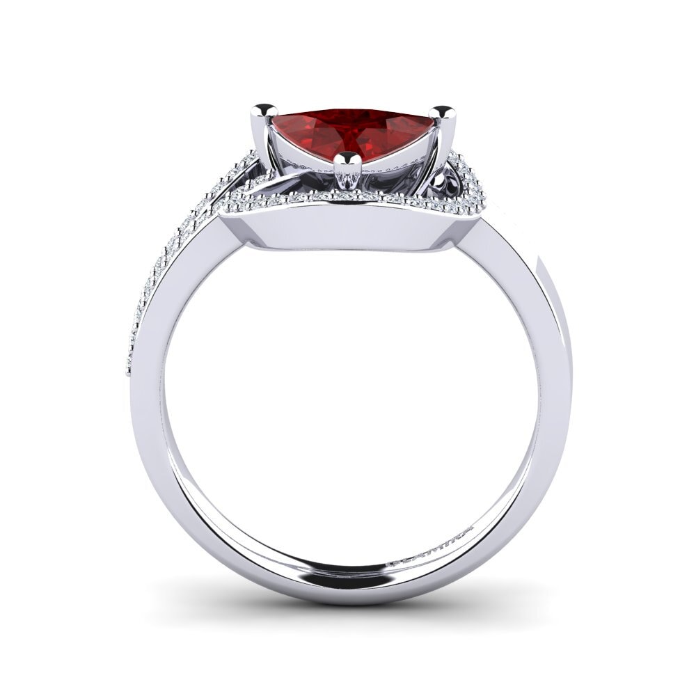 Trillion Ruby (Lab Created) Engagement Ring Ondine