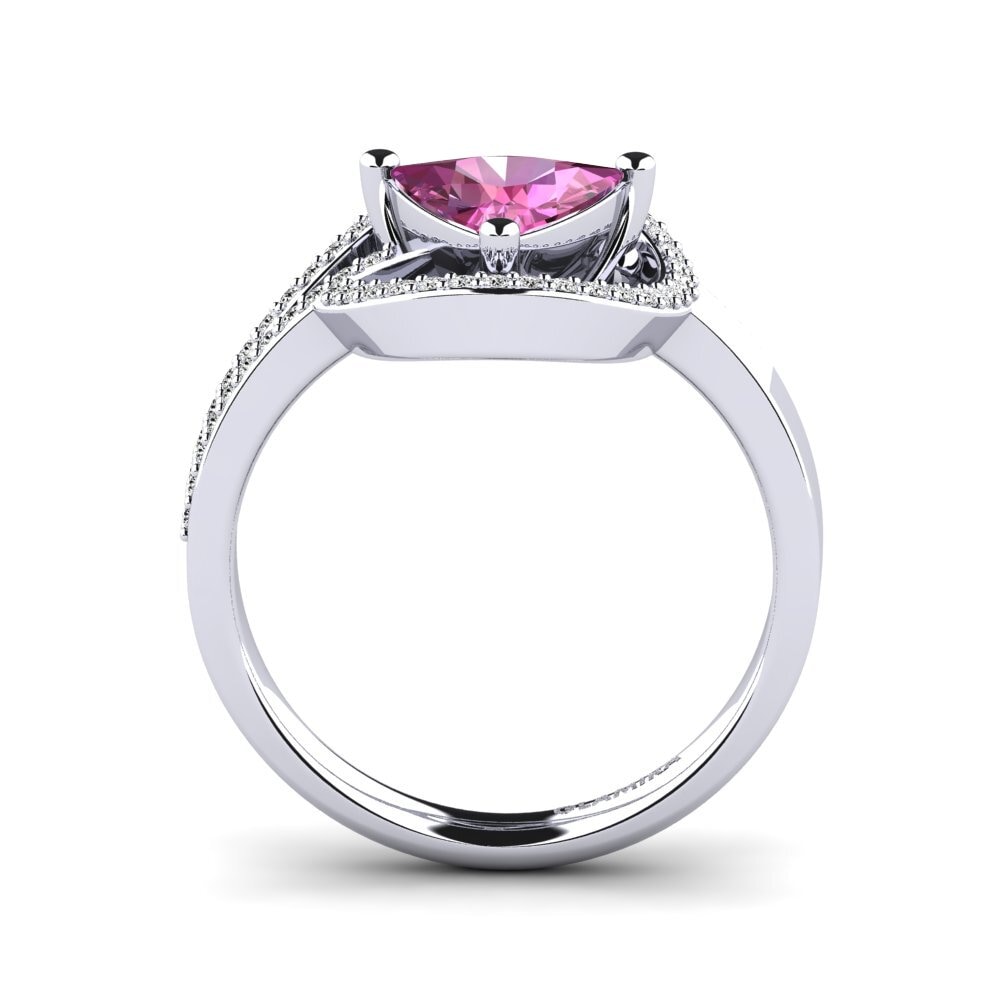 Trillion Pink Topaz Engagement Ring Ondine