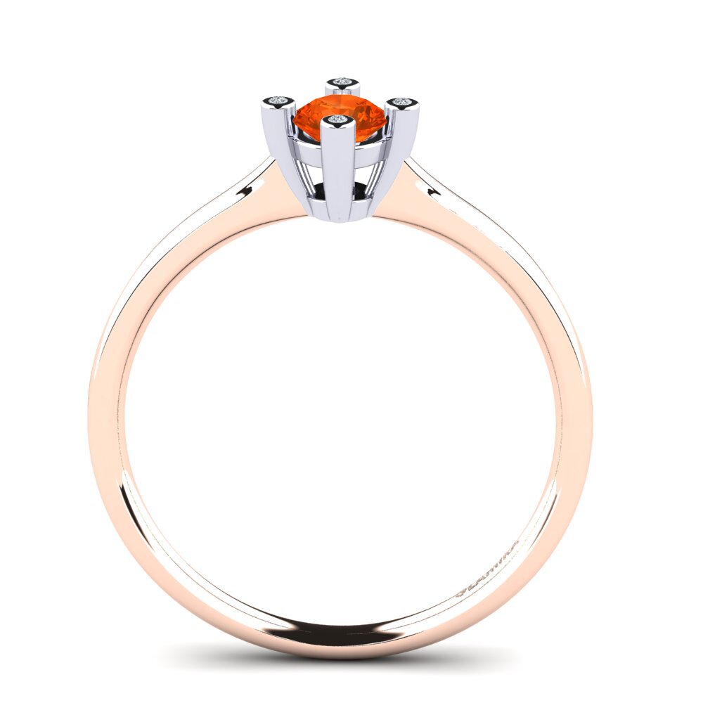 18ct Rose & White Gold Fire Opal Women's Ring Onella 0.5 crt