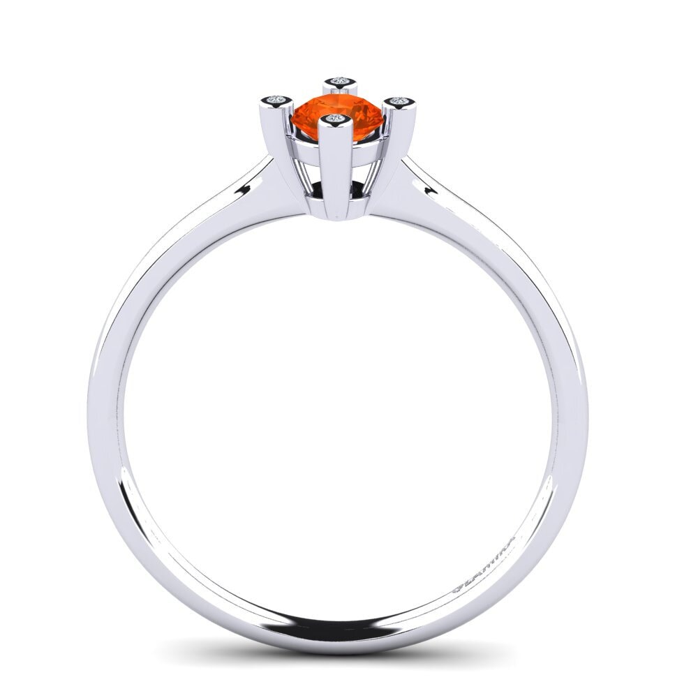 White Silver Fire Opal Women's Ring Onella 0.5 crt