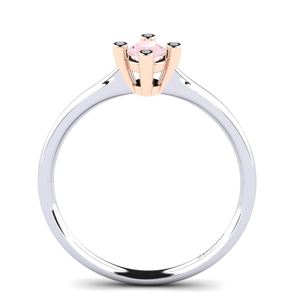 18ct White & Rose Gold Rose Quartz Women's Ring Onella 0.5 crt