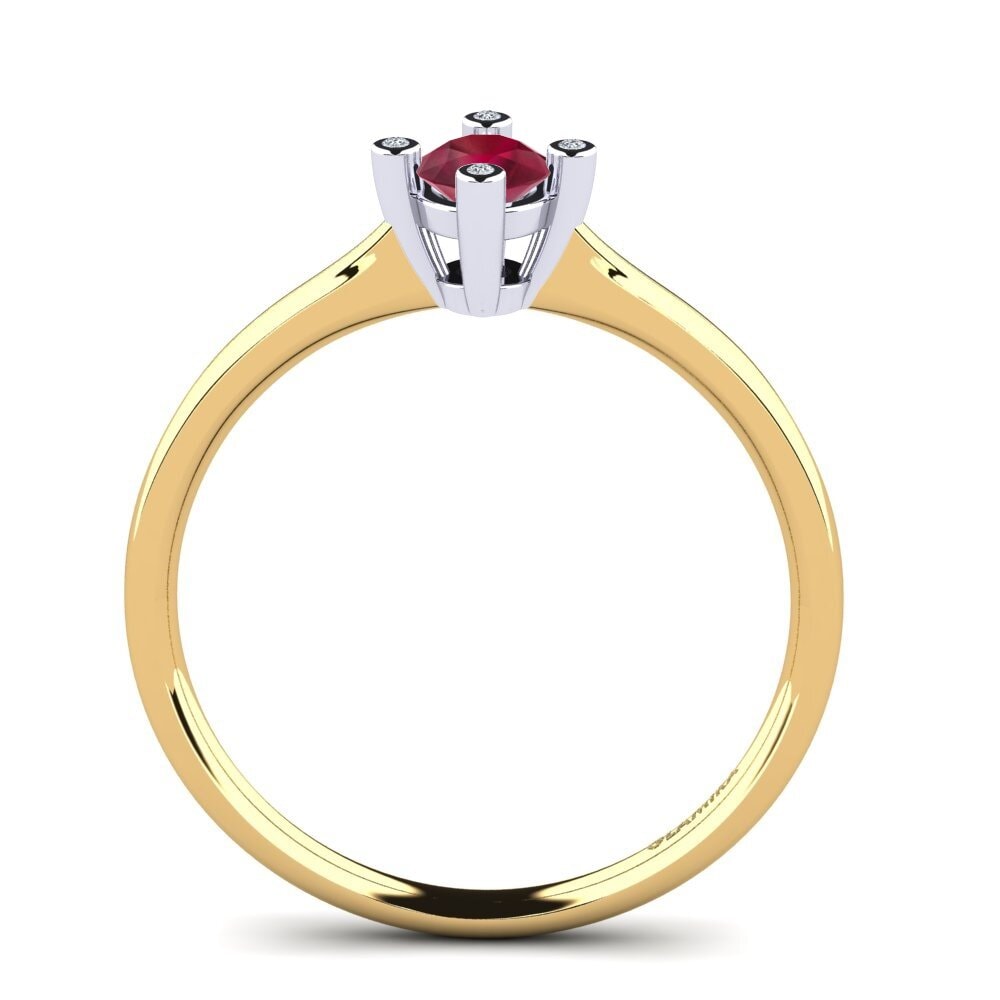14ct Yellow & White Gold Ruby Women's Ring Onella 0.5 crt