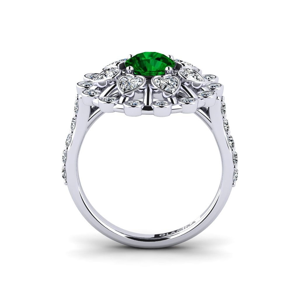 Green Zirconia Engagement Ring Ongles
