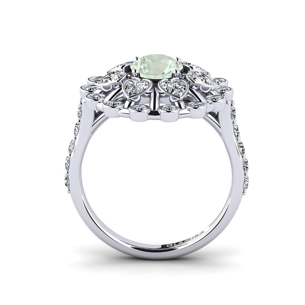 Green Amethyst Engagement Ring Ongles