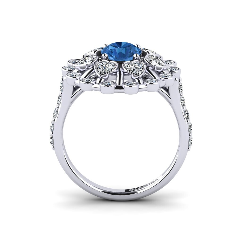 Dark Blue Zirconia Engagement Ring Ongles