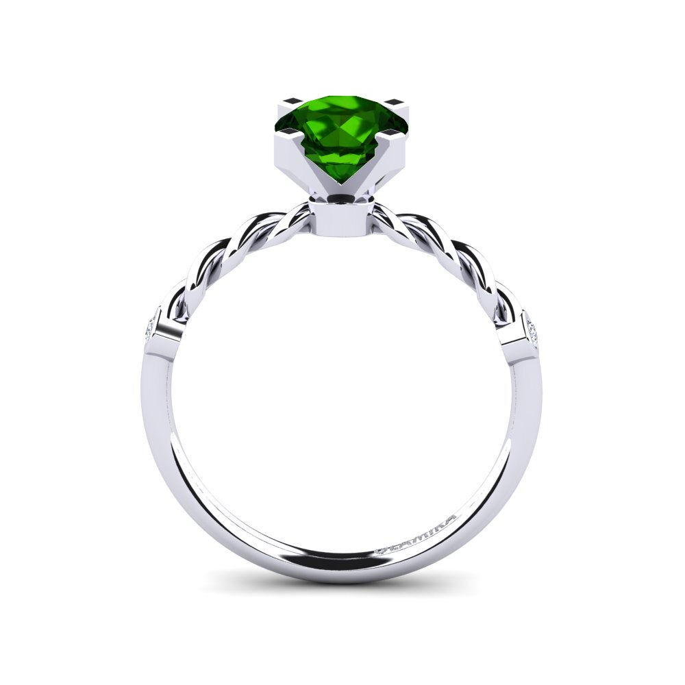 Green Tourmaline Engagement Ring Opalina