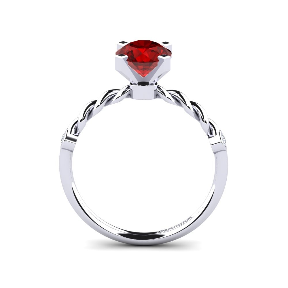Ruby (Lab Created) Engagement Ring Opalina