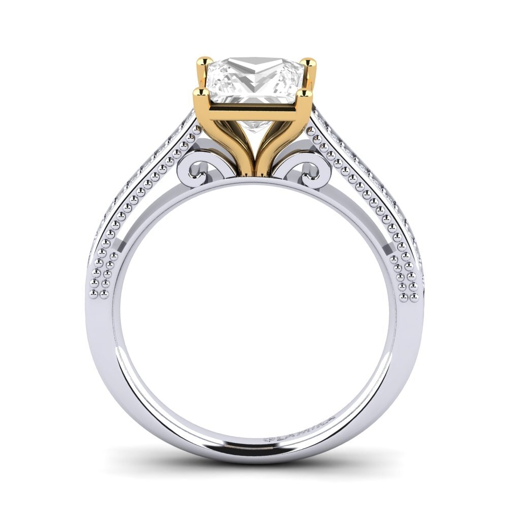 14ct White / Yellow Gold White Topaz Engagement Ring Lucetta