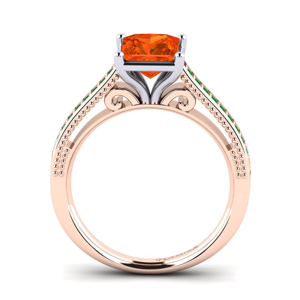 14ct Rose / White Gold Fire-Opal Engagement Ring Lucetta
