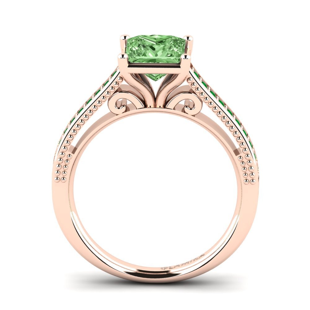 Green Diamond Engagement Ring Lucetta