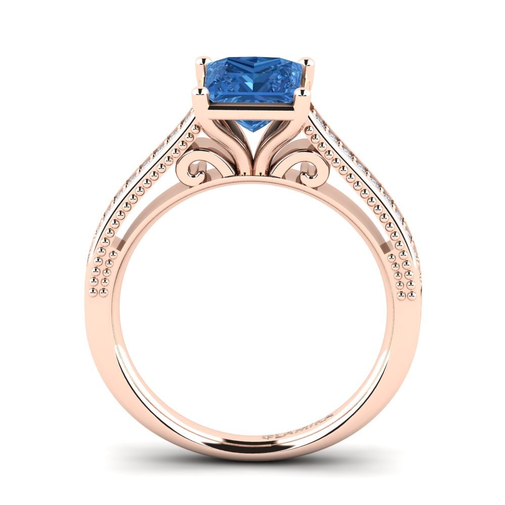 Circonita Azul Oscuro Anillo de compromiso Lucetta