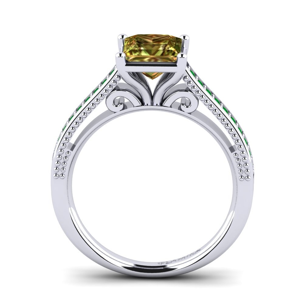 18ct White Gold Sultan Stone Engagement Ring Lucetta