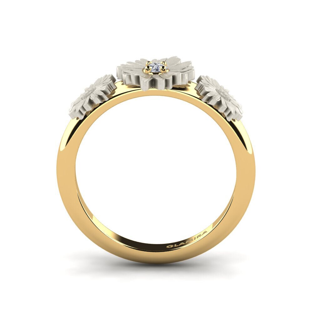 18k Oro Amarillo & Blanco Anillo Isabelle