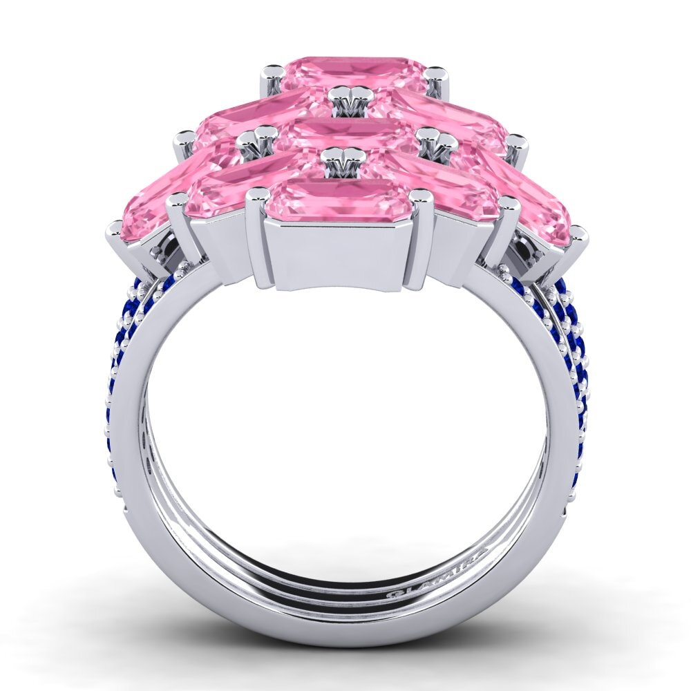 Emerald Cut Pink Sapphire Ring Orina