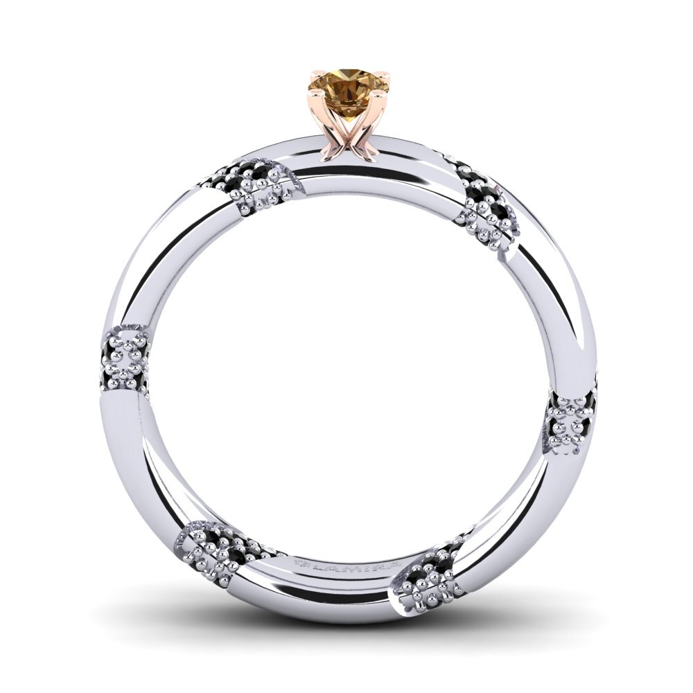 14K Wit & Rood Goud Verlovingsring Orlena 0.16 crt