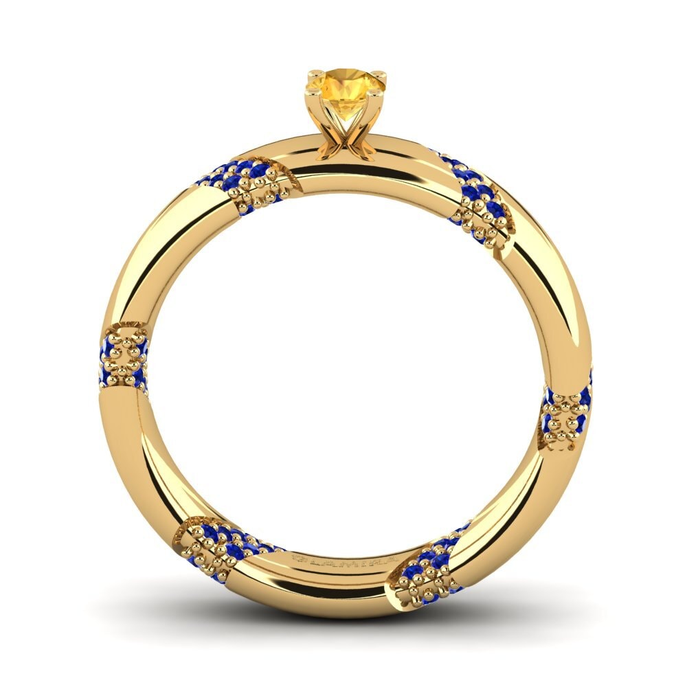14ct Yellow Gold Citrine Engagement Ring Orlena 0.16 crt