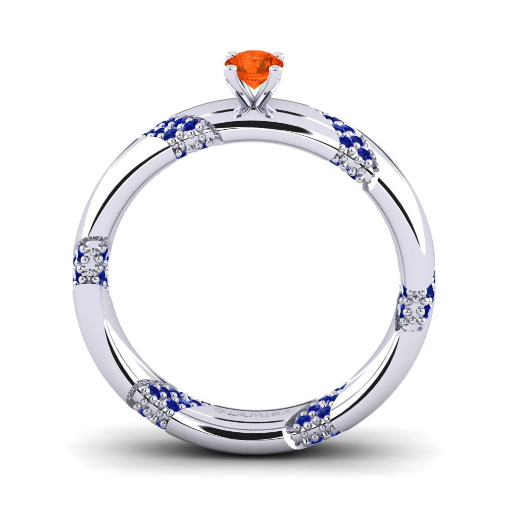 18ct White Gold Fire-Opal Engagement Ring Orlena 0.16 crt