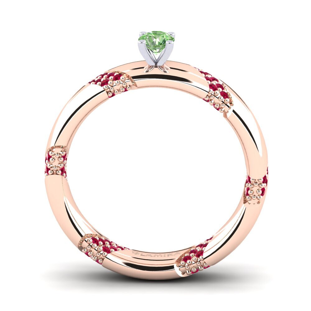 Green Diamond Engagement Ring Orlena 0.16 crt