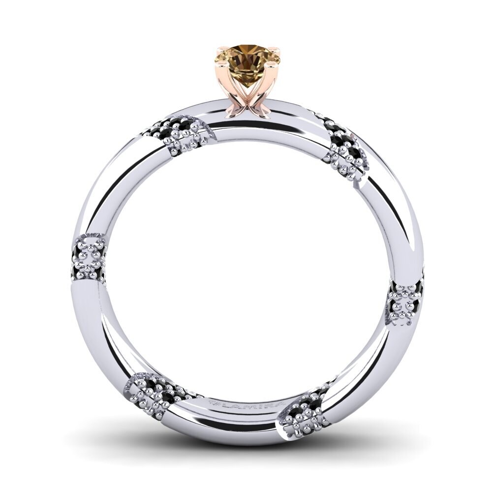 14K Wit & Rood Goud Verlovingsring Orlena 0.25 crt