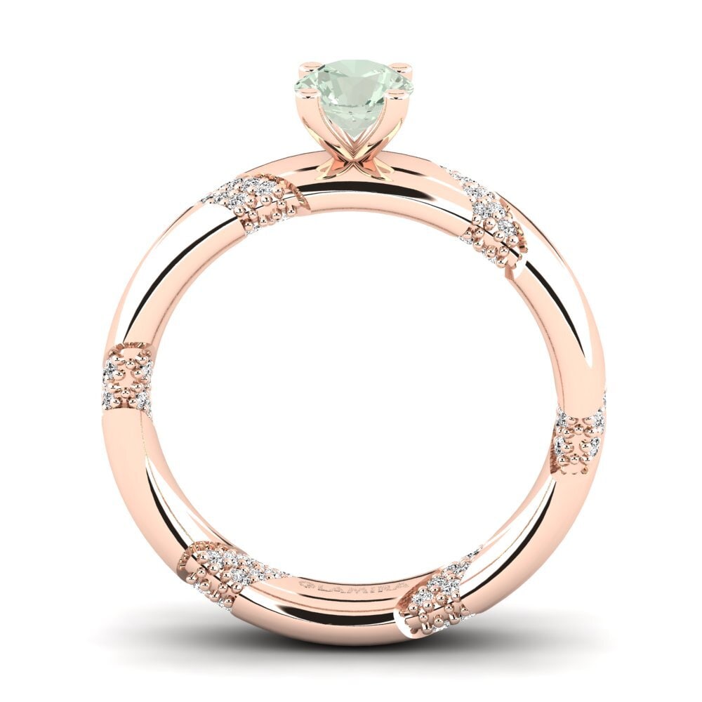 Amatista verde Anillo de compromiso Orlena 0.5 crt