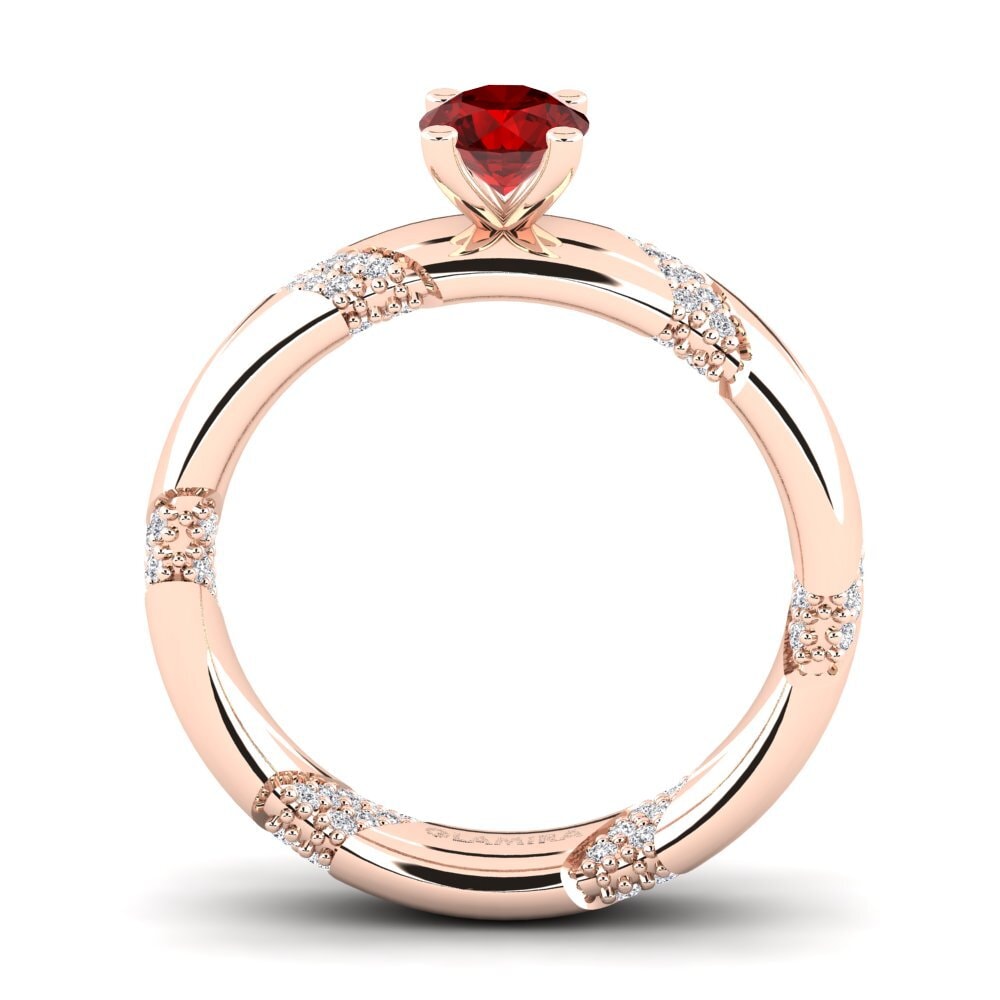 Rubí (Creado en laboratorio) Anillo de compromiso Orlena 0.5 crt