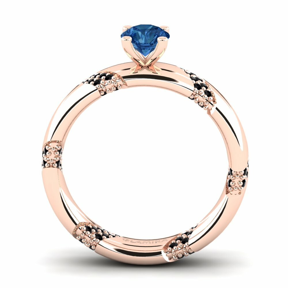 Donker Blauwe Zirkoon Verlovingsring Orlena 0.5 crt