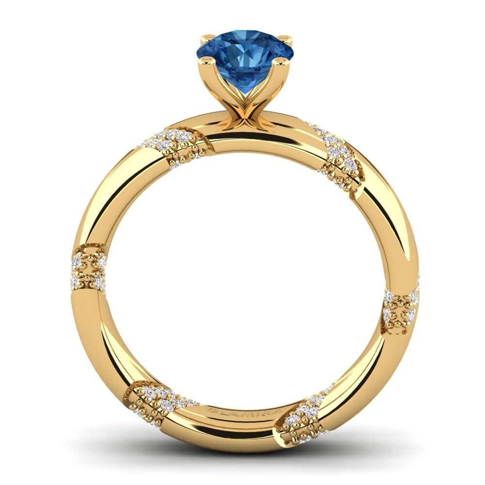 Circonita Azul Oscuro Anillo de compromiso Orlena